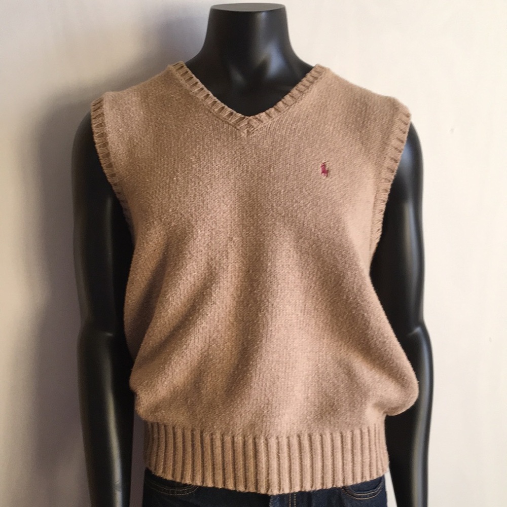 POLO BY RALPH LAUREN TAN VEST SIZE LARGE